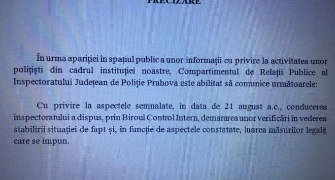 Conducerea IPJ Prahova reactioneaza prompt si profesional in urma dezvaluirilor ziarului Incisiv de Prahova