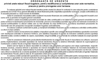 Noi măsuri fiscale în Monitorul oficial: Amânarea taxelor până la 25 decembrie, rambursarea TVA cu control ulterior până la 25 ianuarie, scutire impozit specific pentru Horeca, eșalonare simplificată a datoriilor, deductibilitatea testelor COVID și altele – Finante & Banci