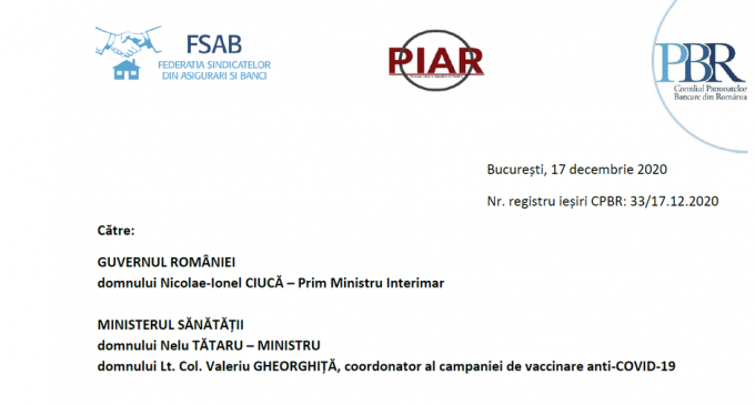 Bancherii și asigurătorii care lucrează direct cu publicul au solicitat includerea în categoria celor ce își desfășoară activitatea în sectoarele economice vitale avute în vedere în etapa a-II-a de vaccinare – Finante & Banci