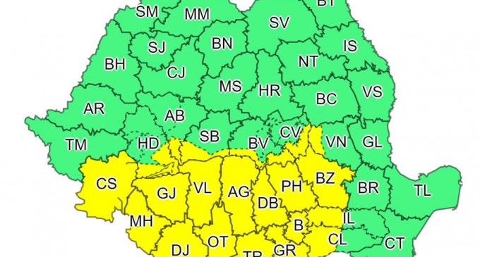 Cod galben de ninsori în jumătatea de sud a țării, până luni la prânz / Informare meteo de precipitații și polei, până miercuri – Esential
