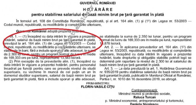 ​Salariul minim 2021, în Monitorul oficial. Nu se aplică de la 1 ianuarie, că așa a fost scris actul. Cornel Grama: Dacă sunt patroni care vor să respecte legea la virgulă, vor mări din 13 ianuarie – Finante & Banci