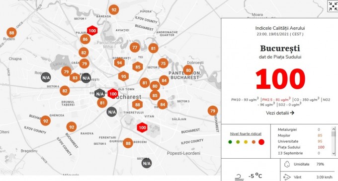 O nouă depăşire a limitelor de poluare în Bucureşti. Aer irespirabil, marţi seară – Mediu