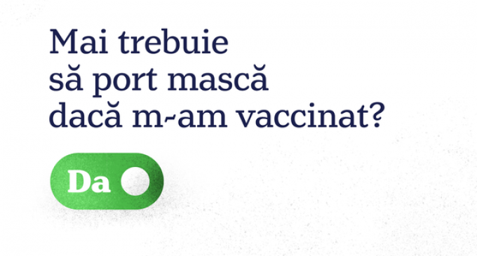 Mai trebui să port mască dacă m-am vaccinat? Răspunsul transmis de Ministerul Sănătăţii – Coronavirus