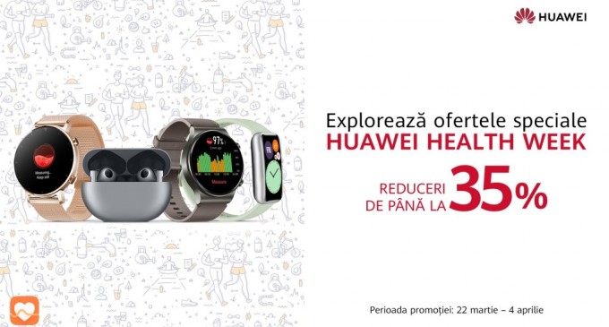 Huawei anunță Huawei Health Week: oferte speciale și discount-uri de până la 35% la dispozitivele purtabile, pentru un stil de viață mai sănătos