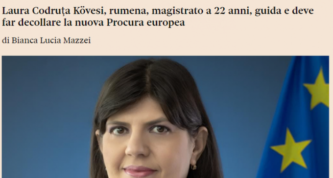 Kovesi, interviu în presa italiană: Parchetul nu este pentru femei, aceasta a fost una dintre primele fraze pe care le-am auzit când am fost numită procuror – International