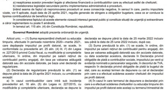 ​Procedura privind cei 1.500 lei pentru creșă sau grădiniță pentru cei care au aplicat 5 luni, în Monitorul oficial. ANAF urmează să publice Declarația de regularizare ce trebuie depusă până luni – Finante & Banci