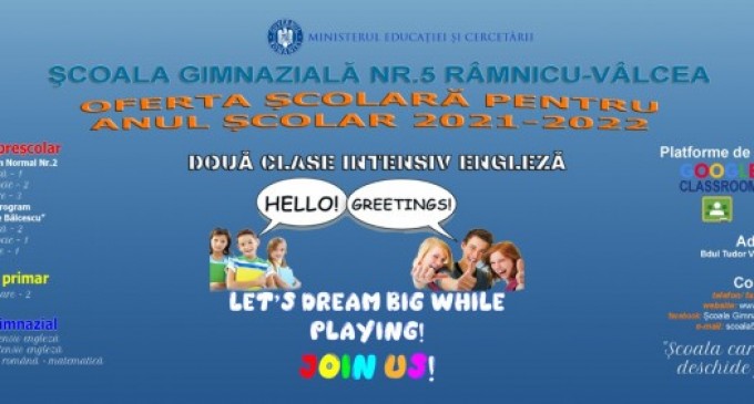 Selectia pentru clasele de intensiv engleza la Scoala Gimnaziala Nr. 5 Ramnicu Valcea, 28 iunie 2021
