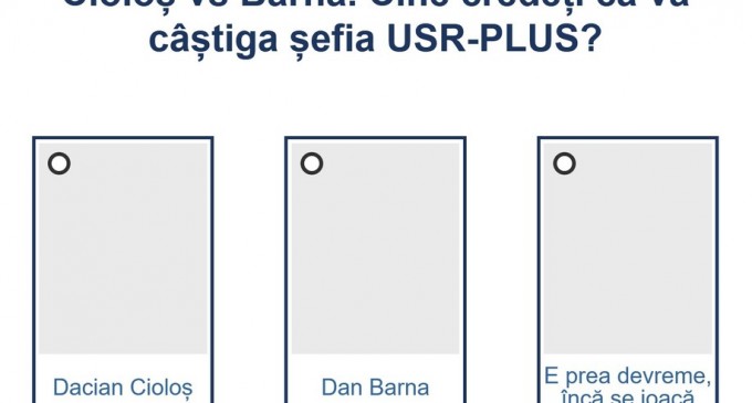 ​SONDAJ Cioloș vs. Barna – Cine credeți că va câștiga șefia USR-PLUS?