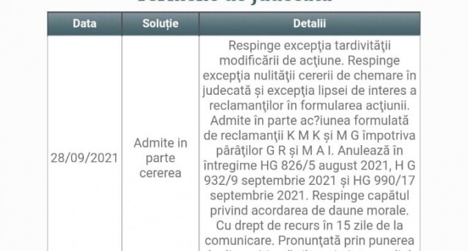 Curtea de Apel Cluj a anulat, in prima instanta, hotararile de guvern care impun Certificatul Verde Digital si continuarea starii de alerta/Şeful Departamentului pentru Situaţii de Urgenţă, Raed Arafat, ar putea fi pus sub acuzare – Ziarul Incisiv de Prahova