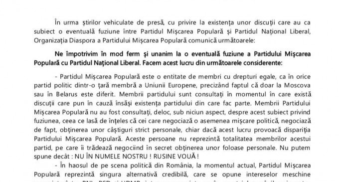 ORGANIZATIA DIASPORA ESTE ÎMPOTRIVA FUZIUNII CU PNL/ORGANIZATIA DIASPORA este alaturi de Presedintele Cristian Diaconescu si IMPOTRIVA “puciștilor” din PMP/Lovitura de teatru pentru gruparea de crima organizata din PMP – Ziarul Incisiv de Prahova