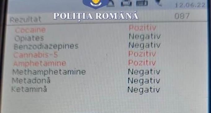 Cocaină- pozitiv/Canabis-pozitiv/Amfetamină-pozitiv