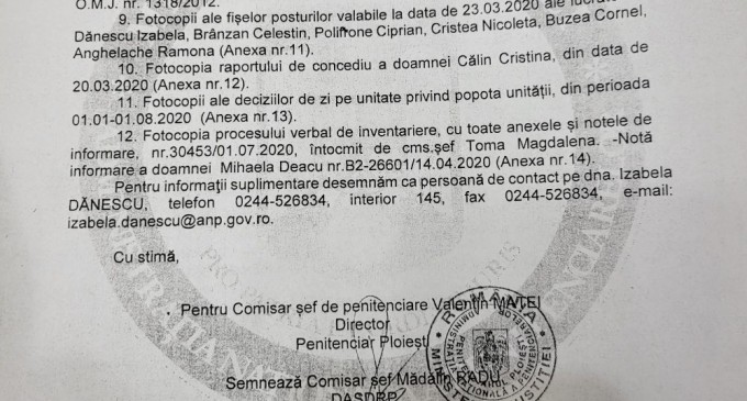 Documente si declaratii din cercetarea penala care dezvaluie un furt institutional generalizat la Penitenciarul Ploiesti