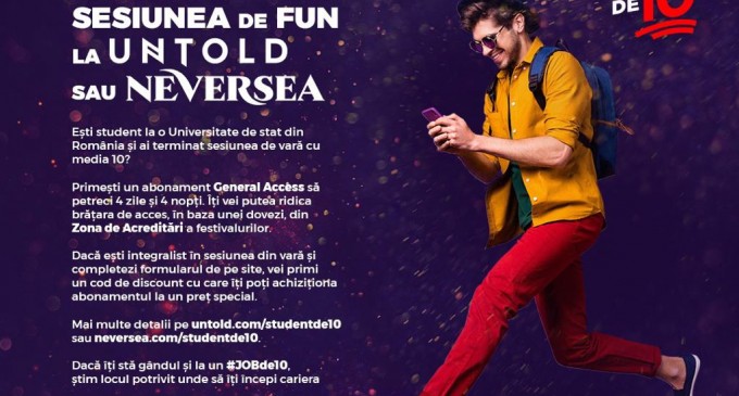 Studenții de 10 pot intra gratuit la NEVERSEA 2023