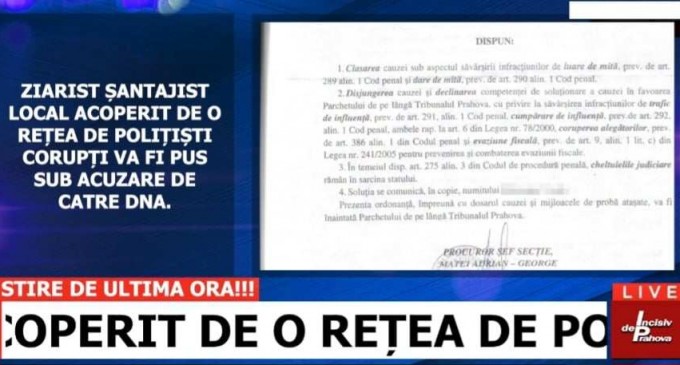 Ziarist santajist local acoperit de o retea de politisti corupti din IPJ Prahova si de la varful M.A.I. este cercetat penal si de alta unitate de parchet pentru trafic de influenta, coruperea alegatorilor si evaziune fiscala – Ziarul Incisiv de Prahova