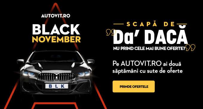 Black November la Autovit.ro: peste 500 de oferte pentru mașini și reduceri de peste un milion de euro