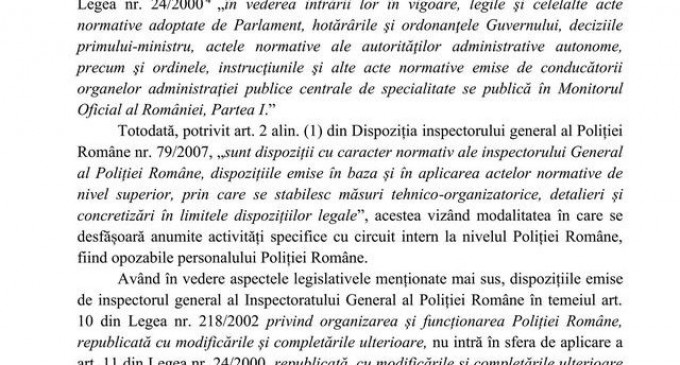 IGPR nu stie care sunt dispozitiile cu caracter normativ pe care le-a emis si nu stie nici ce obiect au avut. – Ziarul Incisiv de Prahova