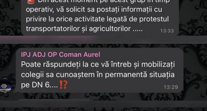 „Ne-au pus politicienii să fugărim fermierii și transportatorii/Să le blocăm accesul pe drumurile publice”