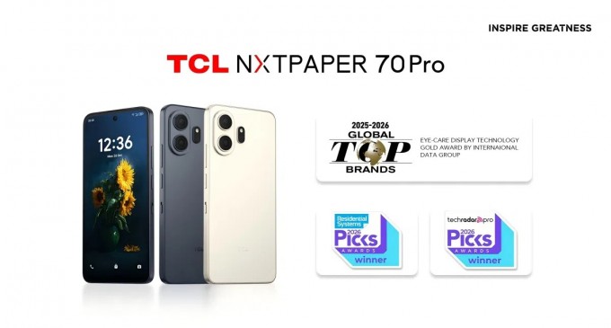 TCL NXTPAPER 70 Pro este distins cu Gold Award pentru tehnologia de afișare cu protecție pentru ochi