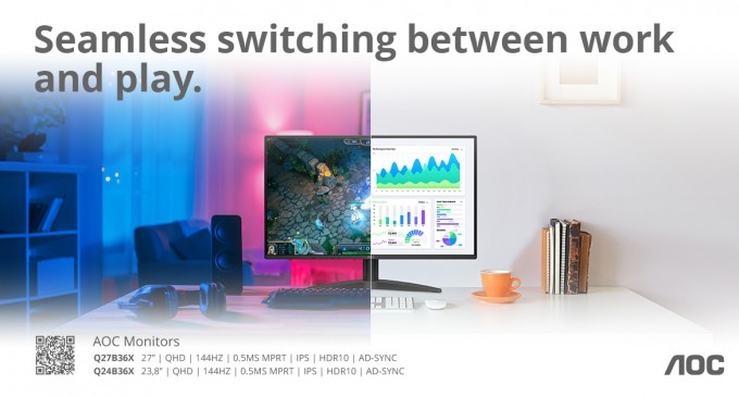 AOC Q24B36X și Q27B36X: monitoare QHD pentru task-urile de zi cu zi și sesiuni de gaming fluide
