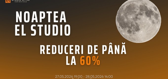 Noaptea El Studio revine: 19 ore de reduceri de până la 60% la produse profesionale de îngrijire