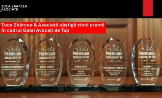 Țuca Zbârcea & Asociații câștigă cinci premii la Gala Avocați de Top