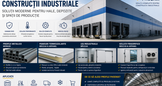 Sisteme pentru construcții industriale: soluții moderne pentru hale, depozite și spații de producție