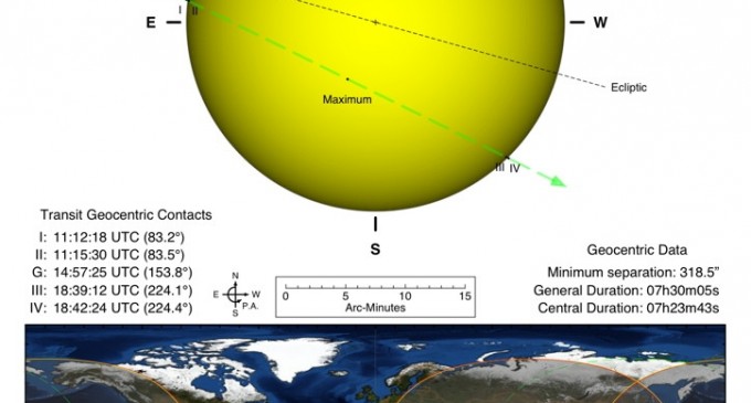 Planeta Mercur se aliniază cu Terra şi Soarele
