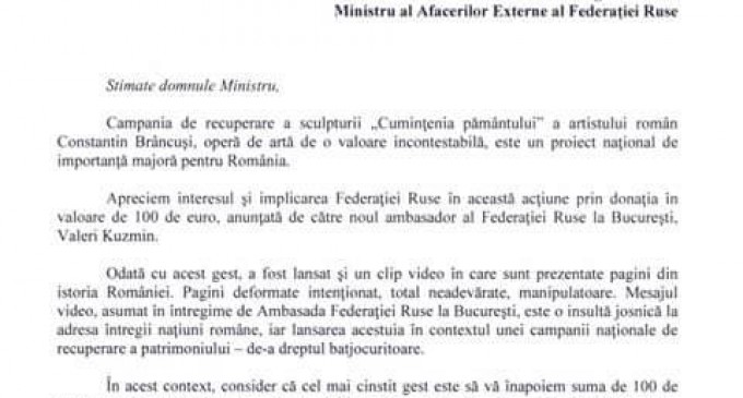 Scrisoare deschisă adresată lui Serghei Lavrov de către Eugen Tomac