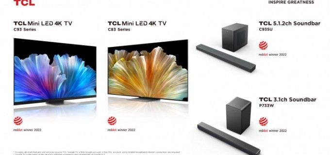 TCL laureat la Red Dot Awards, câștigător al premiului pentru design de produs 2022