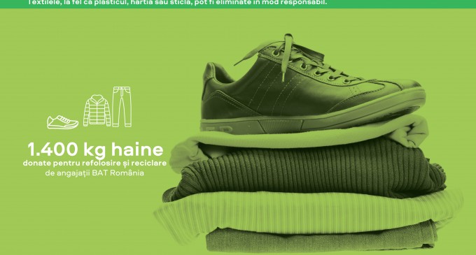 1.400 kg de haine donate pentru refolosire si reciclare de angajatii BAT, in cadrul unui parteneriat cu Crucea Rosie Romana